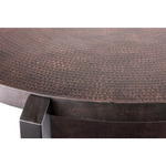 Black Round Coffee Table with Storage Shelf in Copper Finish Top - Furniture > Living Room