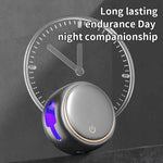 Black Round UV-C Toothbrush Sterilizer Holder with Drying Function – Dual-Slot Wall-Mounted Design USB Rechargeable
