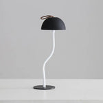 Black Sleek Minimalist LED Mushroom Table Lamp - Rechargeable 3-Color Touch Control Bar & Ambient Light - Home & Garden