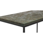 Black Sofa Side Table with Textured Wood Top - Furniture > Living Room