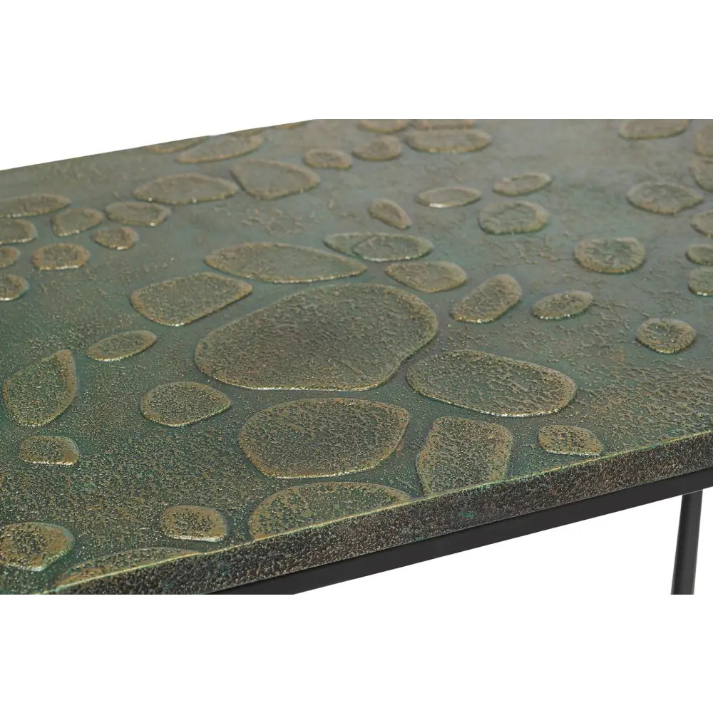 Black Sofa Side Table with Textured Wood Top - Furniture > Living Room
