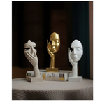 Black Style 2 Elegant Abstract Face Sculpture - Modern Resin Art Figurine Hand & Mask Home Decor Accent - Home & Garden