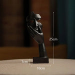 Black Style 2 Elegant Abstract Face Sculpture - Modern Resin Art Figurine Hand & Mask Home Decor Accent - Home & Garden