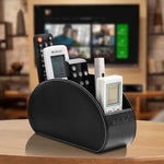 Black Stylish Remote Control Storage Box - PU Leather Organizer with Compartments - Home & Garden > Decor > Vases &