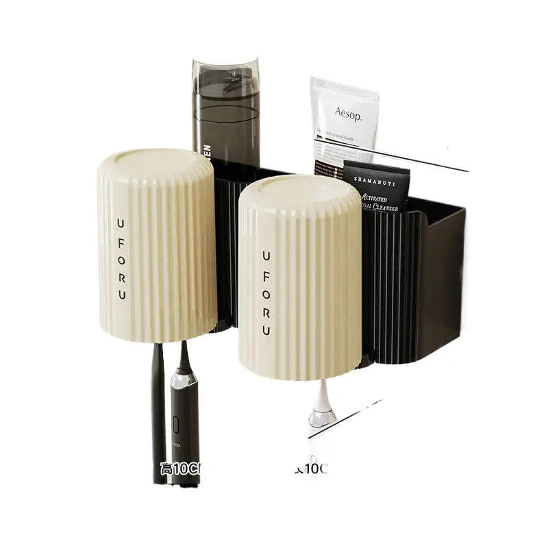 Black toothbrush holder (2-pack) 20cm * 11.5cm * 11cm - Home & Garden > Bathroom Accessories > Toothbrush Holders