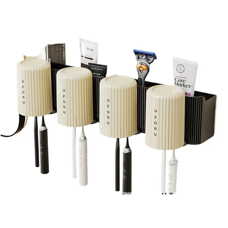 Black toothbrush holder (4-pack) 20cm * 11.5cm * 11cm - Home & Garden > Bathroom Accessories > Toothbrush Holders