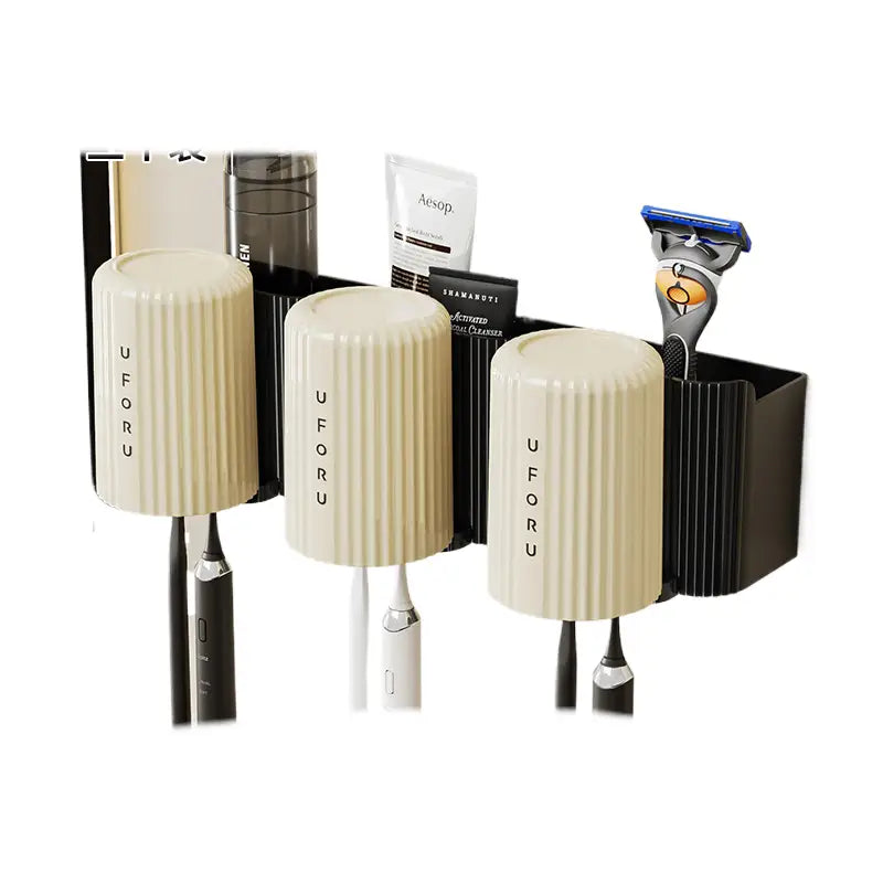 Black toothbrush holder (set of 3) 20cm * 11.5cm * 11cm - Home & Garden > Bathroom Accessories > Toothbrush Holders