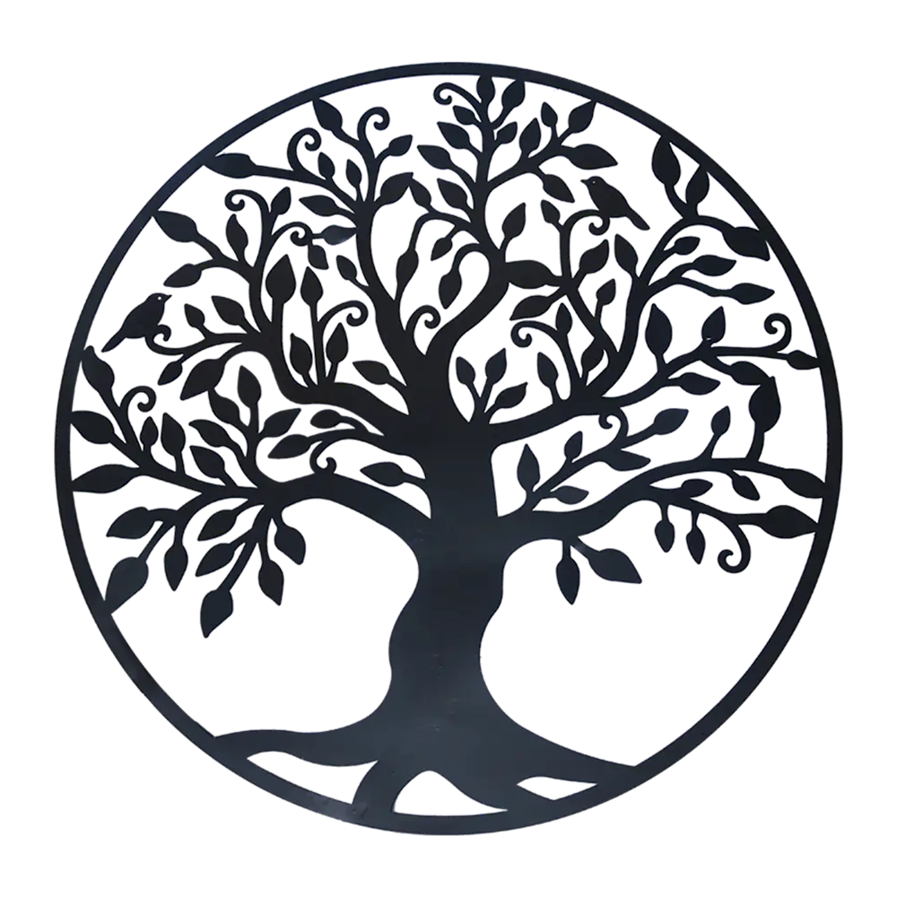 Black Tree of Life Wall Art Hanging Metal Iron Sculpture Garden 60cm - Home & Garden > Wall Art
