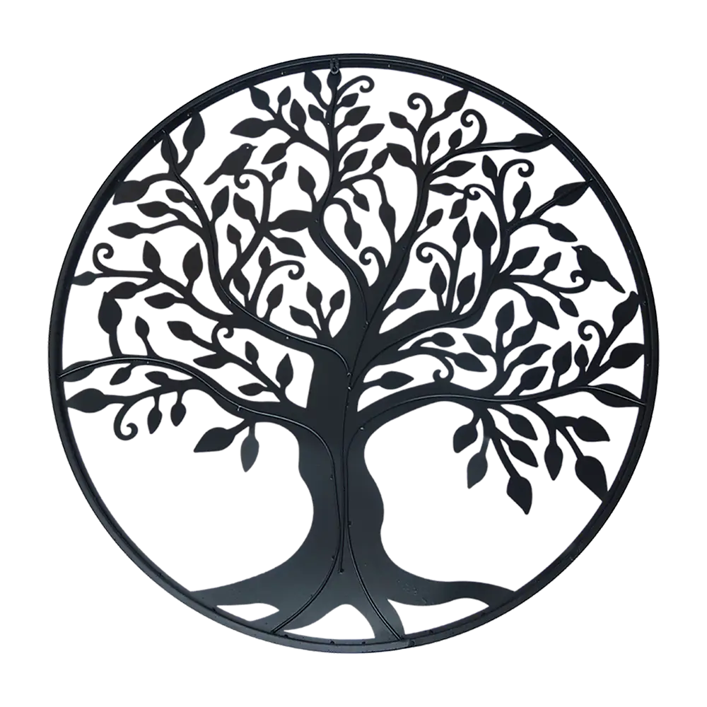 Black Tree of Life Wall Art Hanging Metal Iron Sculpture Garden 60cm - Home & Garden > Wall Art