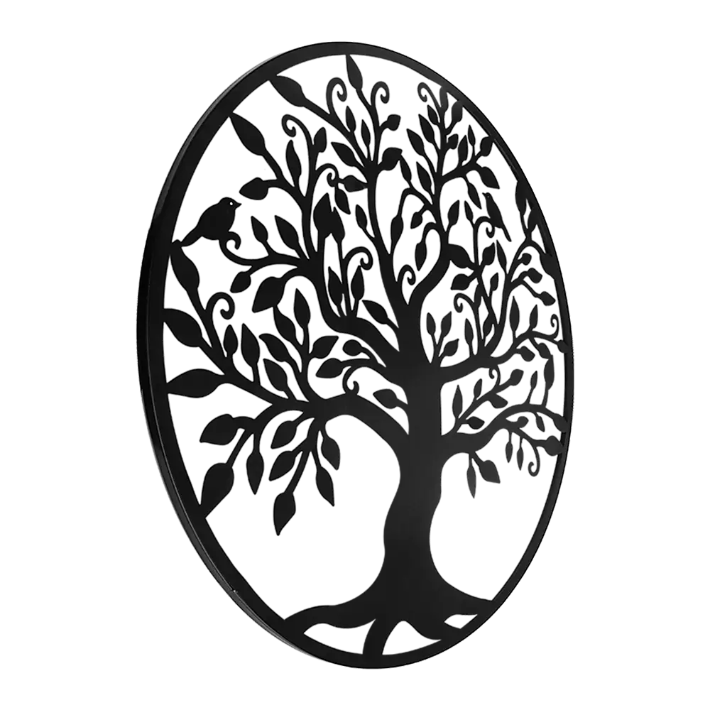 Black Tree of Life Wall Art Hanging Metal Iron Sculpture Garden 60cm - Home & Garden > Wall Art