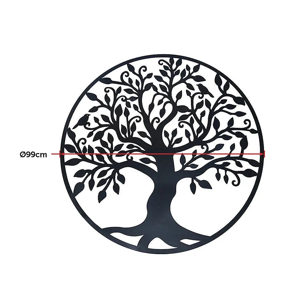 Black Tree of Life Wall Art Hanging Metal Iron Sculpture Garden 99cm - Home & Garden > Wall Art