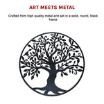 Black Tree of Life Wall Art Hanging Metal Iron Sculpture Garden 99cm - Home & Garden > Wall Art