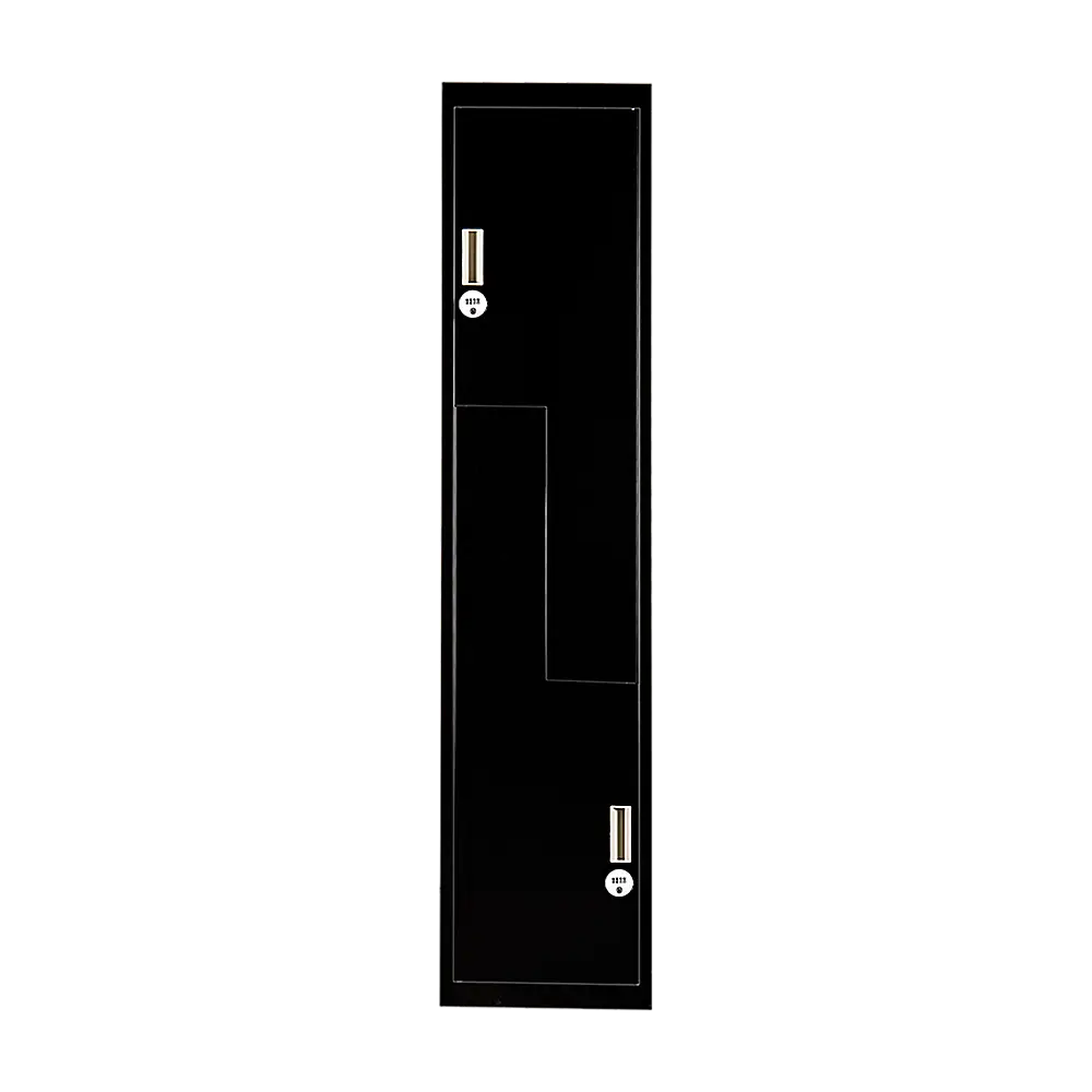 Black Two-Door L-shaped Office Gym Shed Storage Lockers - Furniture > Office > Storage Cabinets