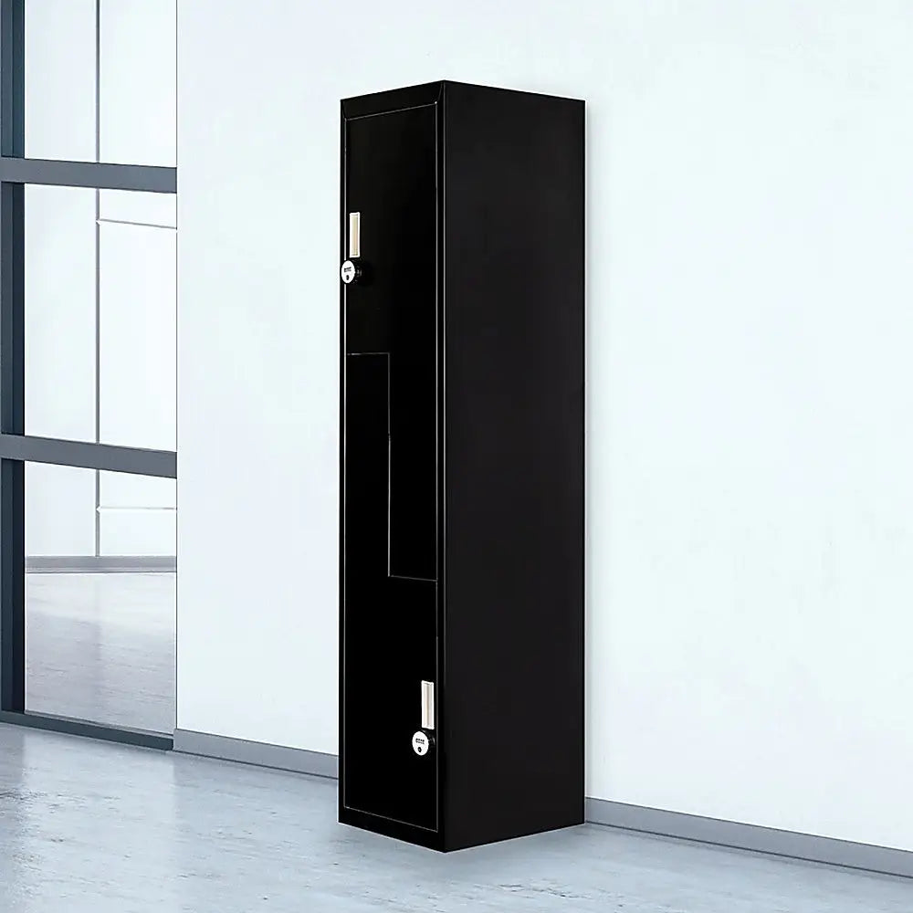 Black Two-Door L-shaped Office Gym Shed Storage Lockers - Furniture > Office > Storage Cabinets