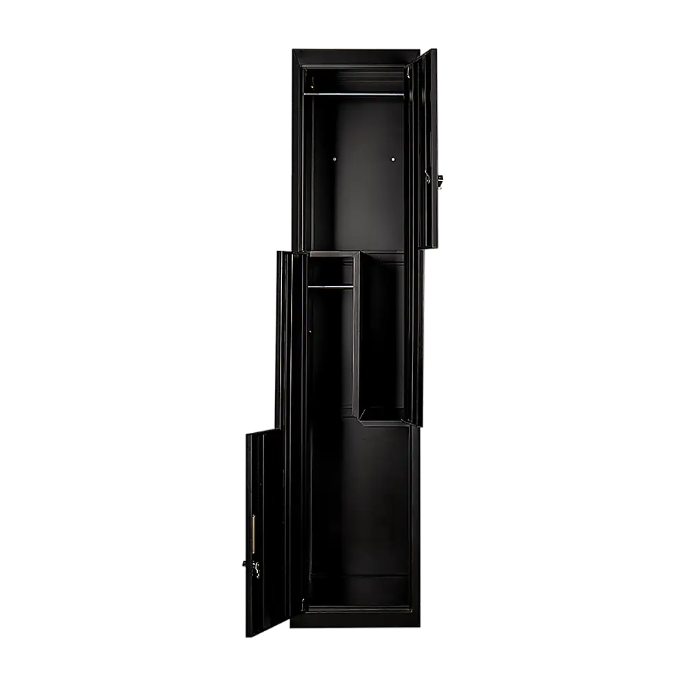 Black Two-Door L-shaped Office Gym Shed Storage Lockers - Furniture > Office > Storage Cabinets