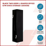 Black Two-Door L-shaped Office Gym Shed Storage Lockers - Furniture > Office > Storage Cabinets