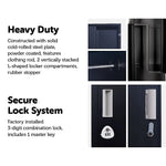Black Two-Door L-shaped Office Gym Shed Storage Lockers - Furniture > Office > Storage Cabinets