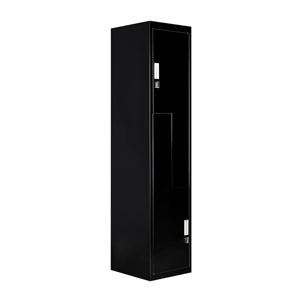 Black Two-Door L-shaped Office Gym Shed Storage Lockers - Furniture > Office > Storage Cabinets