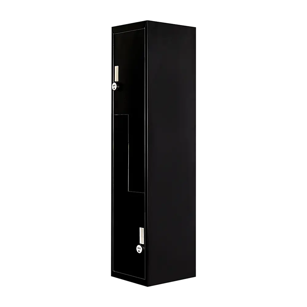 Black Two-Door L-shaped Office Gym Shed Storage Lockers - Furniture > Office > Storage Cabinets