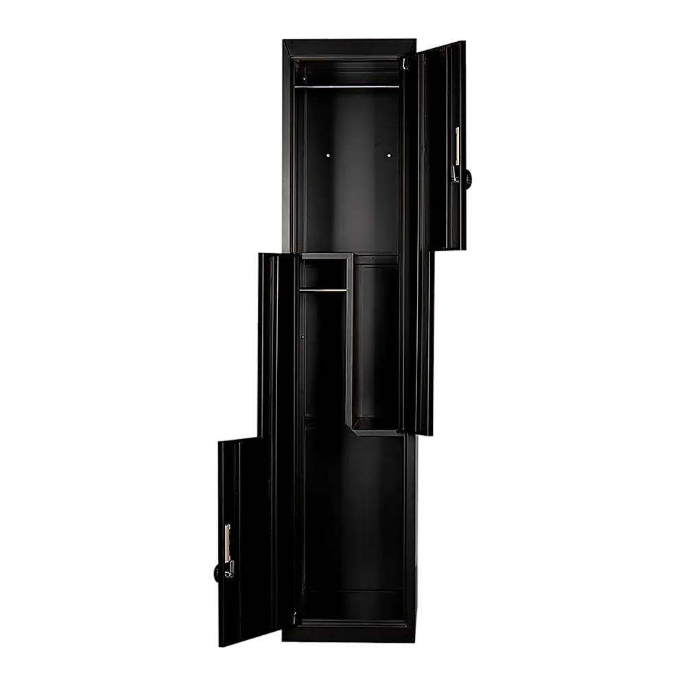 Black Two-Door L-shaped Office Gym Shed Storage Lockers - Furniture > Office > Storage Cabinets