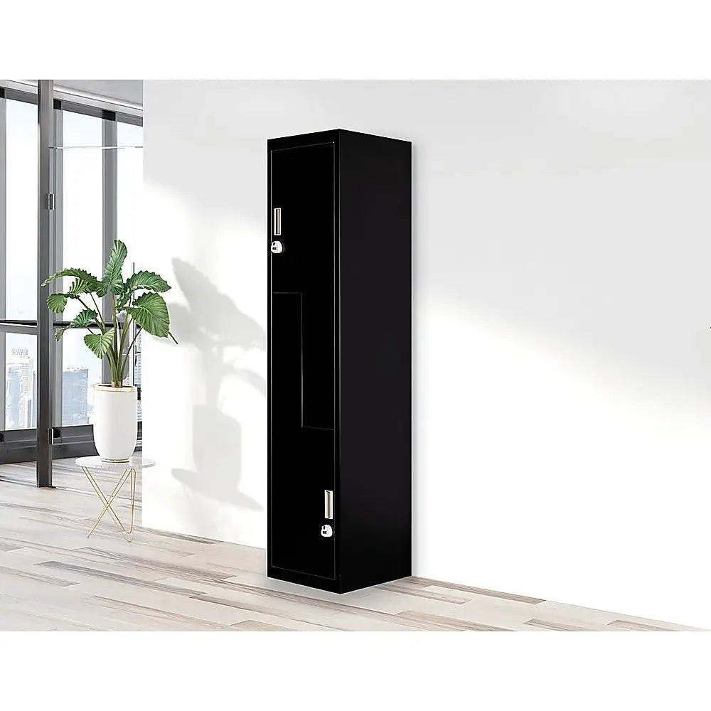 Black Two-Door L-shaped Office Gym Shed Storage Lockers - Furniture > Office > Storage Cabinets
