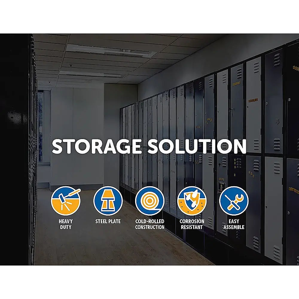 Black Two-Door L-shaped Office Gym Shed Storage Lockers - Furniture > Office > Storage Cabinets