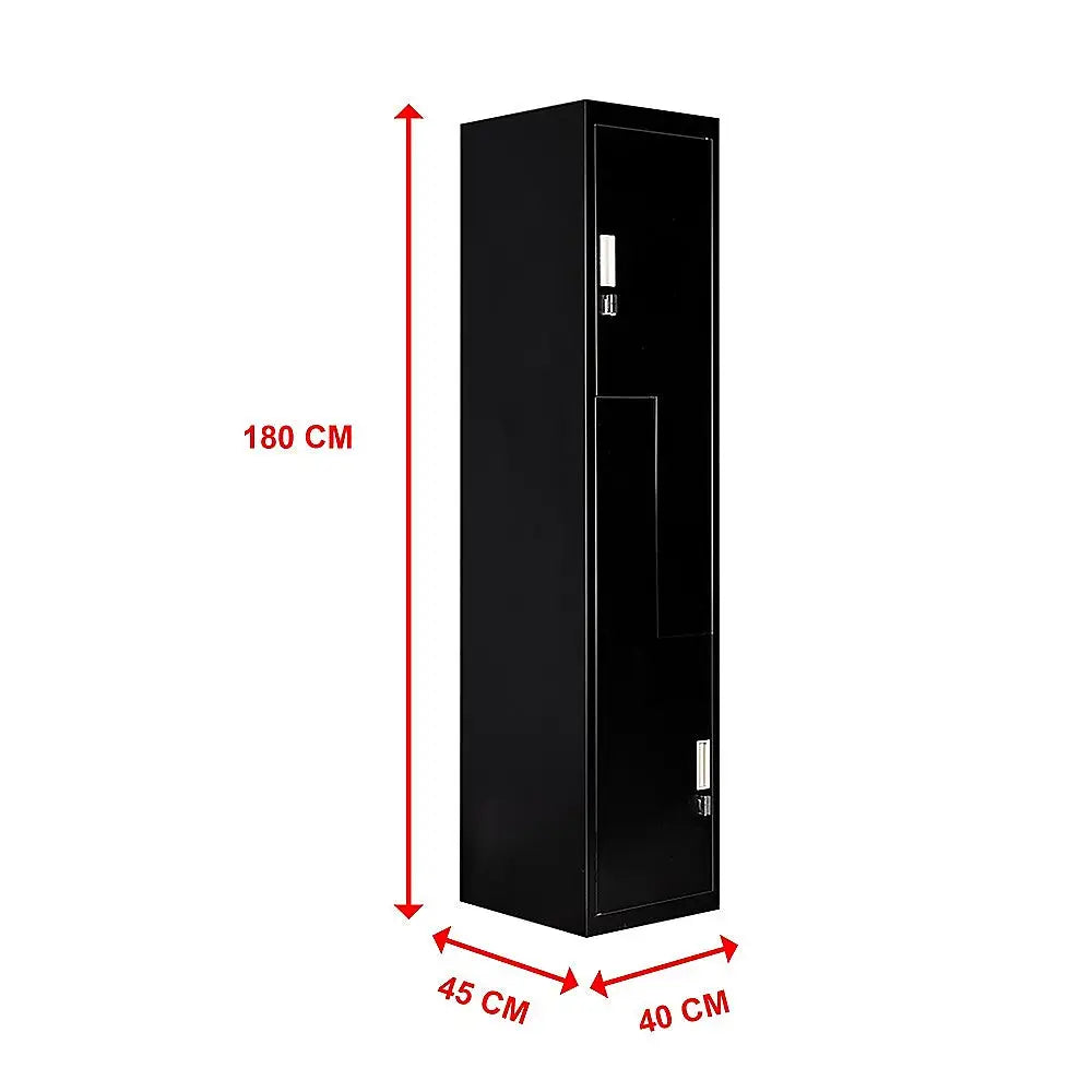 Black Two-Door L-shaped Office Gym Shed Storage Lockers - Furniture > Office > Storage Cabinets