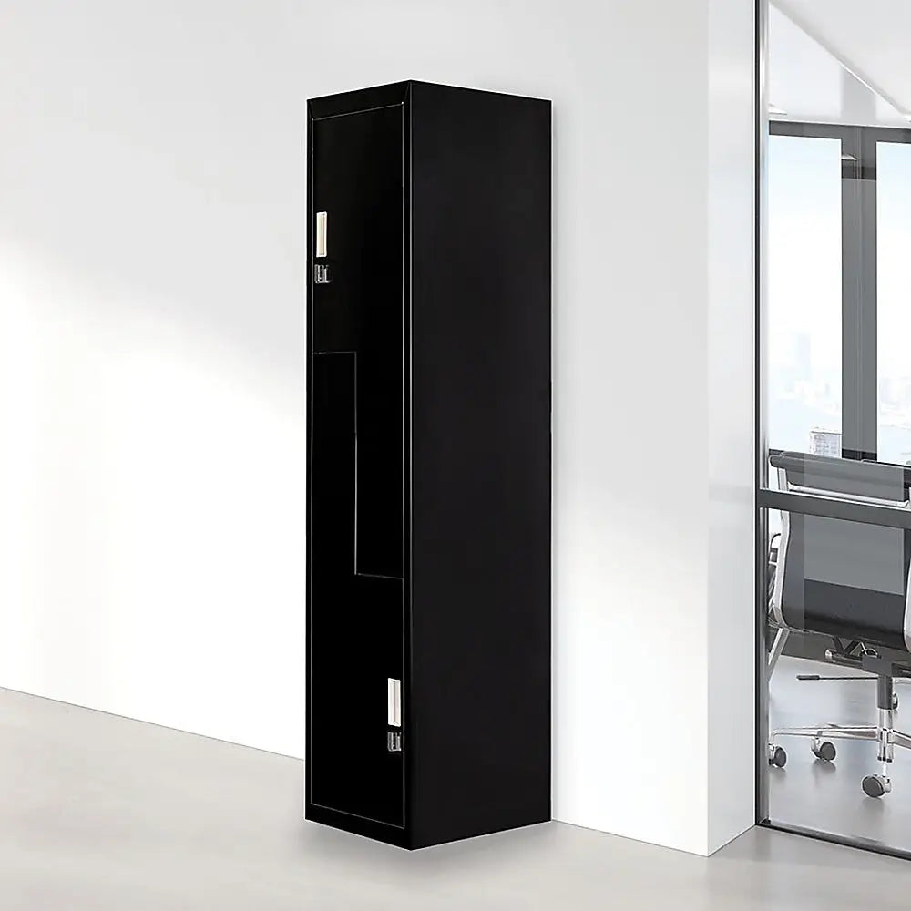 Black Two-Door L-shaped Office Gym Shed Storage Lockers - Furniture > Office > Storage Cabinets