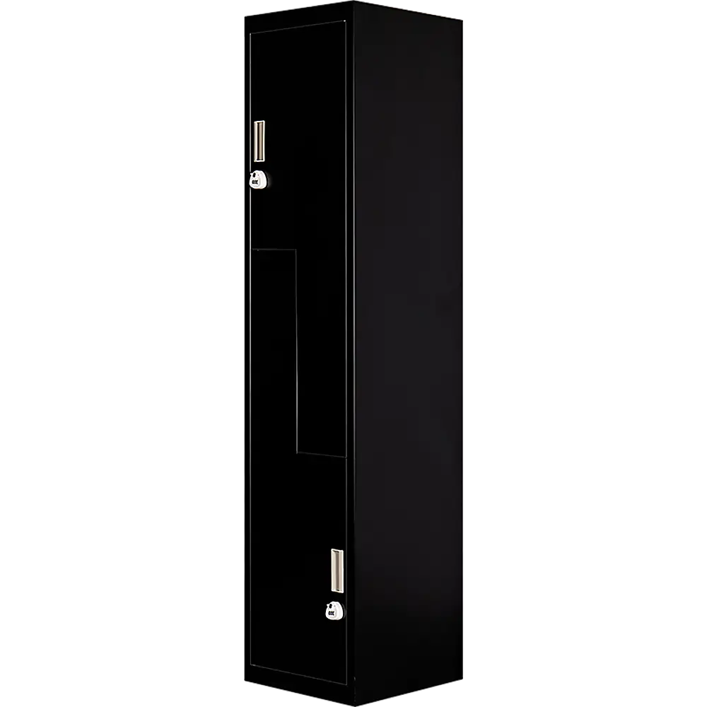 Black Two-Door L-shaped Office Gym Shed Storage Lockers - Furniture > Office > Storage Cabinets