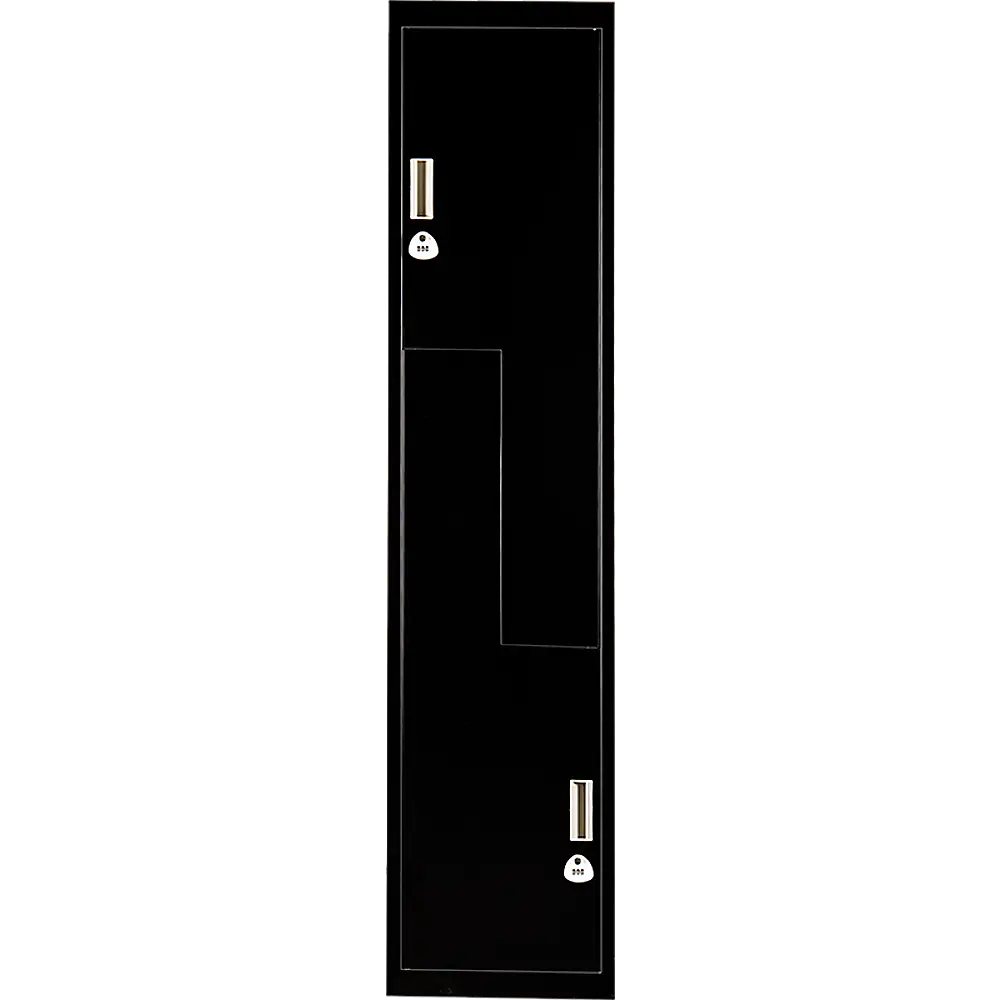 Black Two-Door L-shaped Office Gym Shed Storage Lockers - Furniture > Office > Storage Cabinets