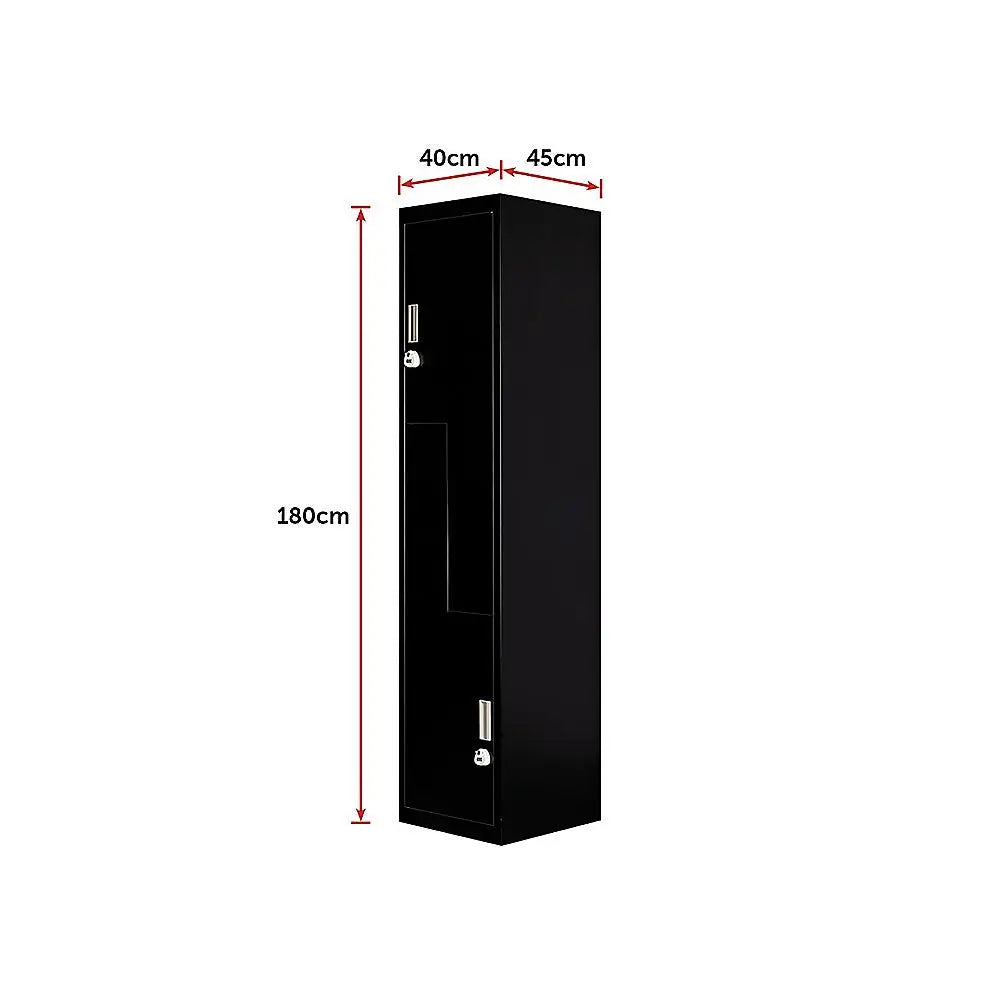 Black Two-Door L-shaped Office Gym Shed Storage Lockers - Furniture > Office > Storage Cabinets