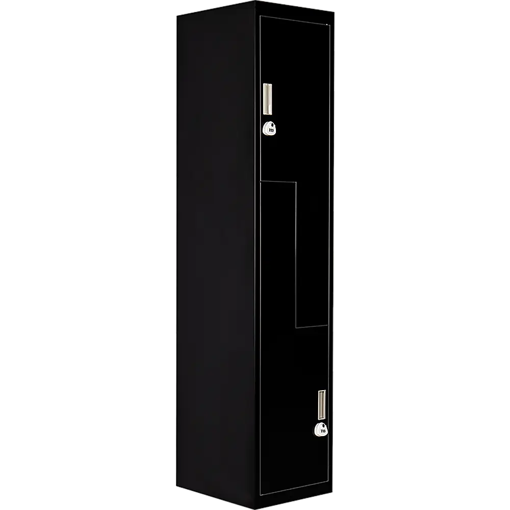 Black Two-Door L-shaped Office Gym Shed Storage Lockers - Furniture > Office > Storage Cabinets