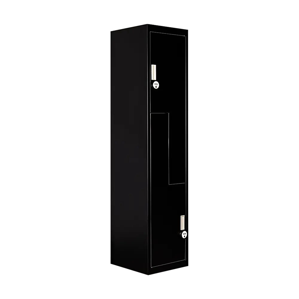 Black Two-Door L-shaped Office Gym Shed Storage Lockers - Furniture > Office > Storage Cabinets
