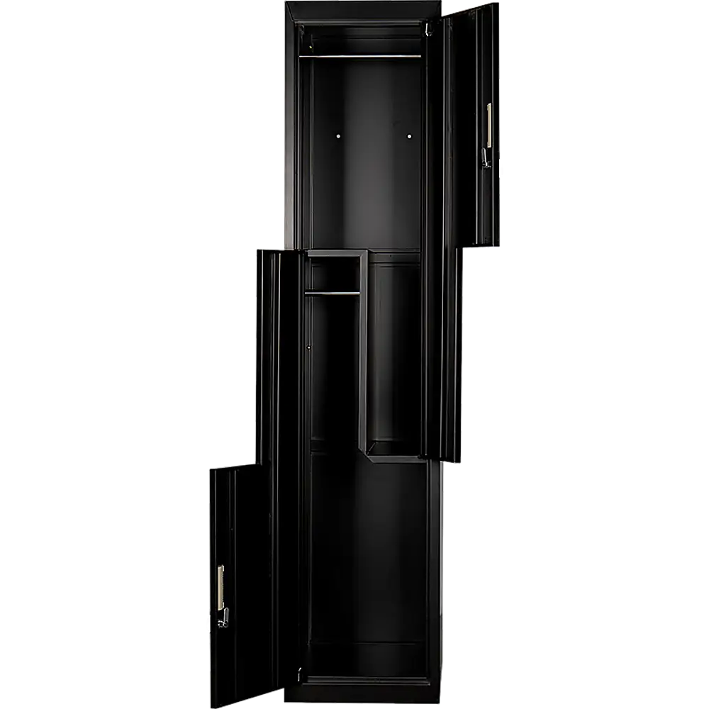 Black Two-Door L-shaped Office Gym Shed Storage Lockers - Furniture > Office > Storage Cabinets