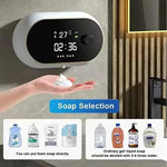 Black Wall-Mounted Automatic Foam Soap Dispenser with LED Display - Furniture > Bathroom > Toilets
