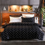 Black&White King Size Duvet Quilt Cover Set - Home & Garden > Bedding