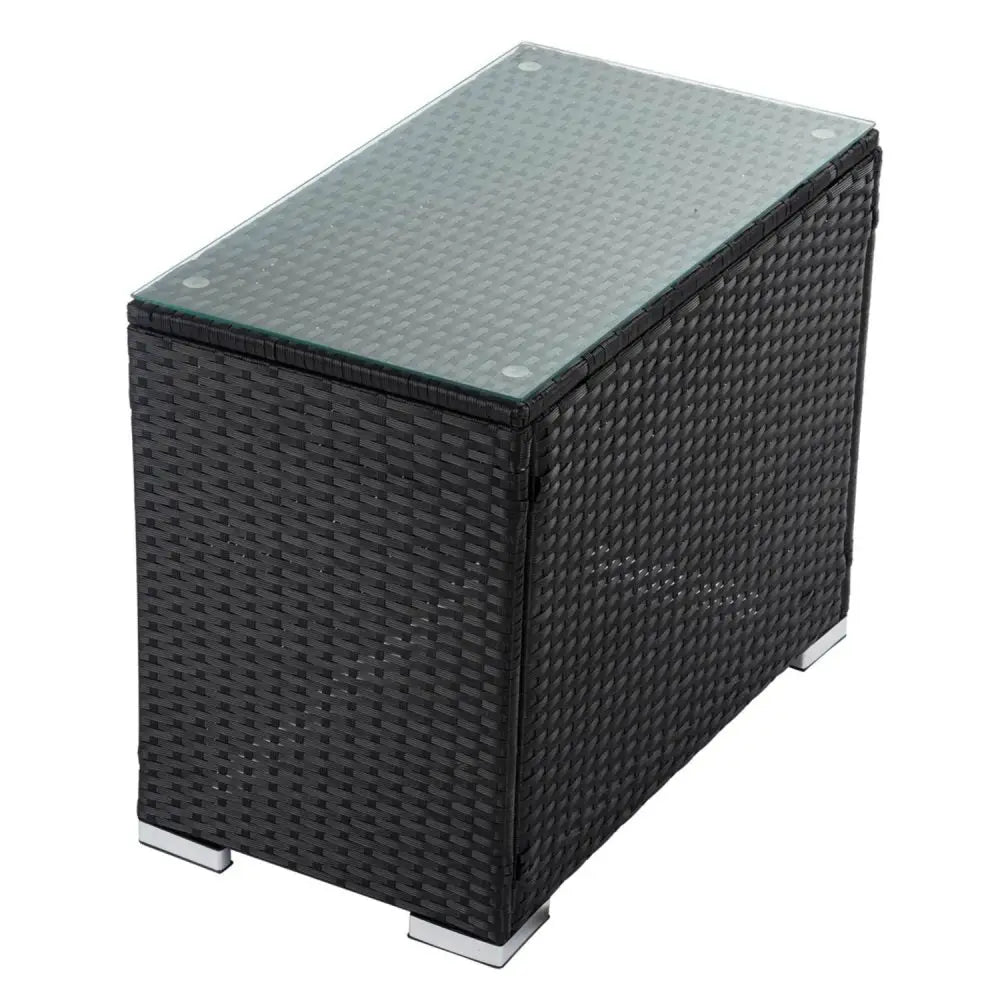Black Wicker End Table - Furniture > Outdoor