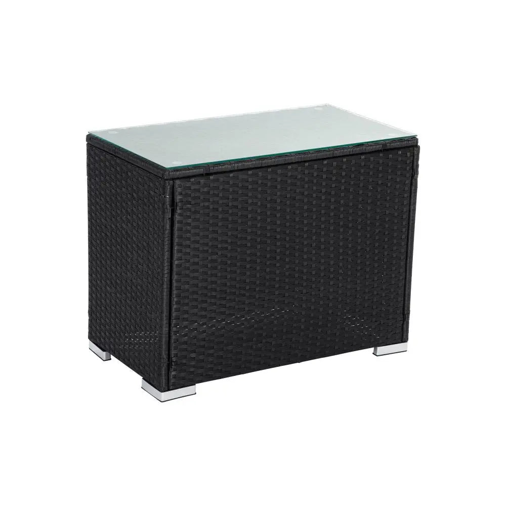 Black Wicker End Table - Furniture > Outdoor