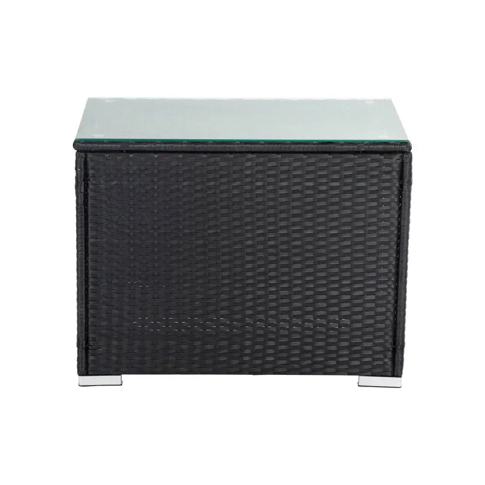 Black Wicker End Table - Furniture > Outdoor