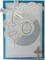 Vintage Baby Boy Christening Greeting Card – Design A by The Vintage Card Boutique