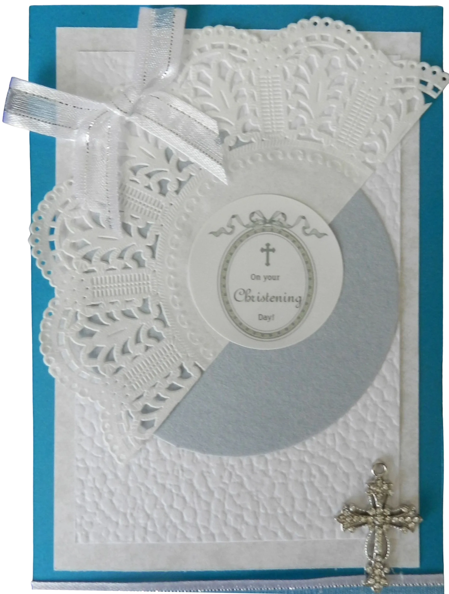 Vintage Baby Boy Christening Greeting Card – Design A by The Vintage Card Boutique