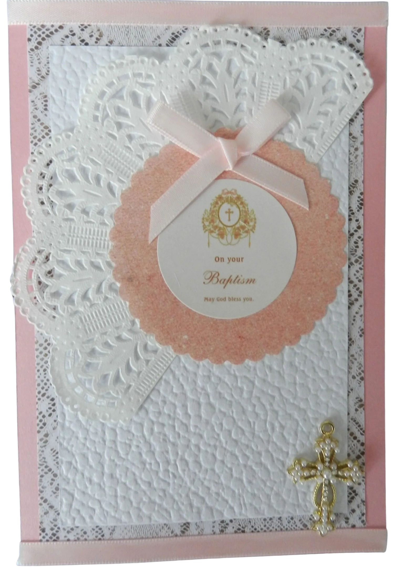 Vintage Baby Girl Baptism Greeting Card – Design B by The Vintage Card Boutique