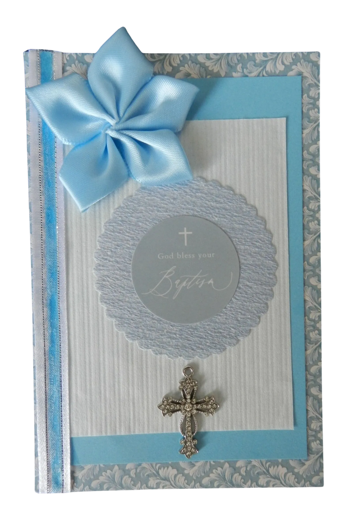 Vintage Baby Boy Baptism Greeting Card – Design B by The Vintage Card Boutique