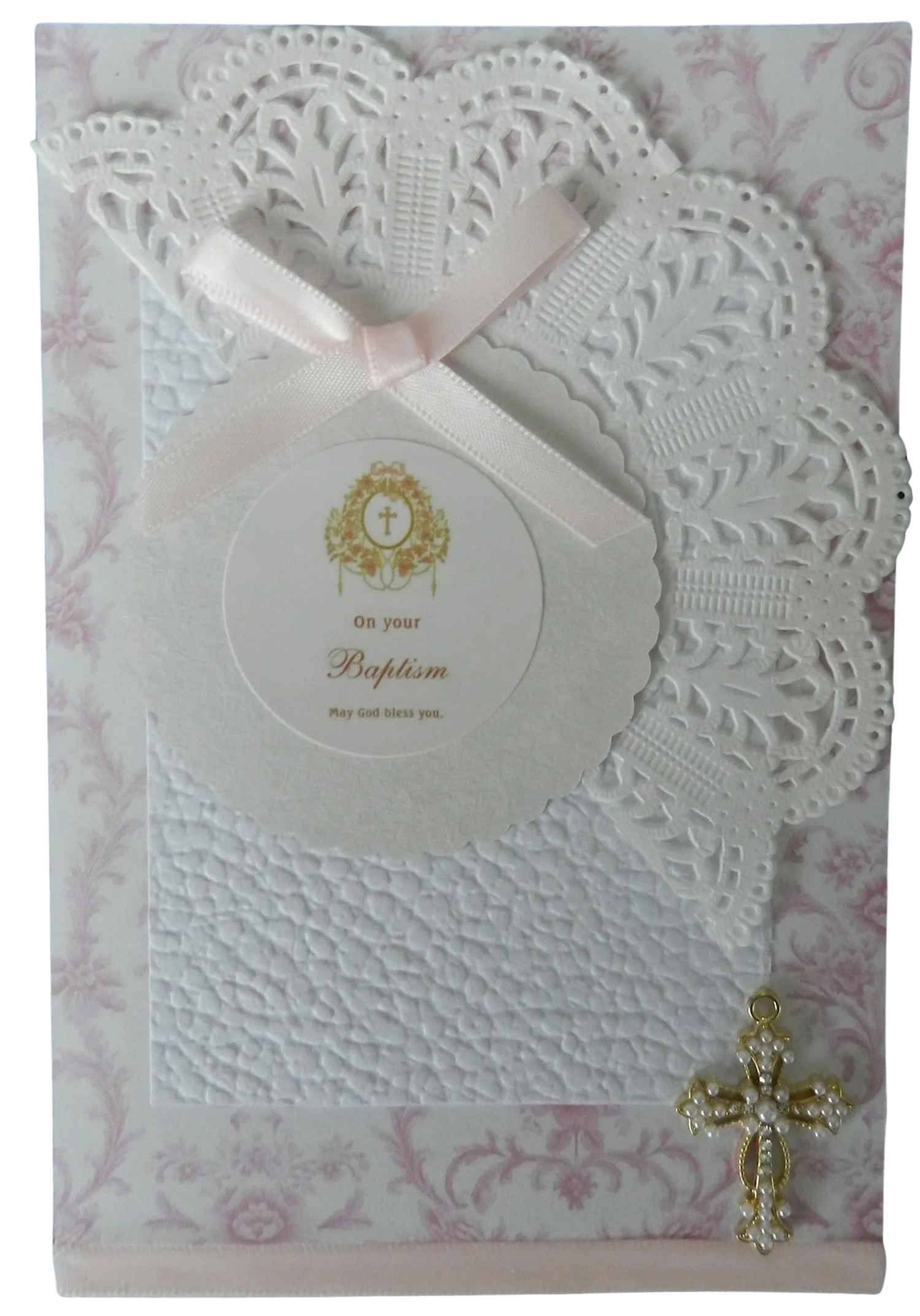 Vintage Baby Girl Baptism Greeting Card – Design A by The Vintage Card Boutique
