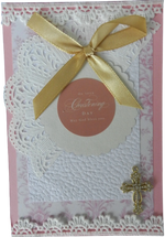 Vintage Baby Girl Christening Greeting Card – Design B by The Vintage Card Boutique