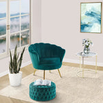 Bloomer Velvet Fabric Accent Sofa Love Chair - Green - Furniture > Sofas