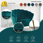 Bloomer Velvet Fabric Accent Sofa Love Chair - Green - Furniture > Sofas