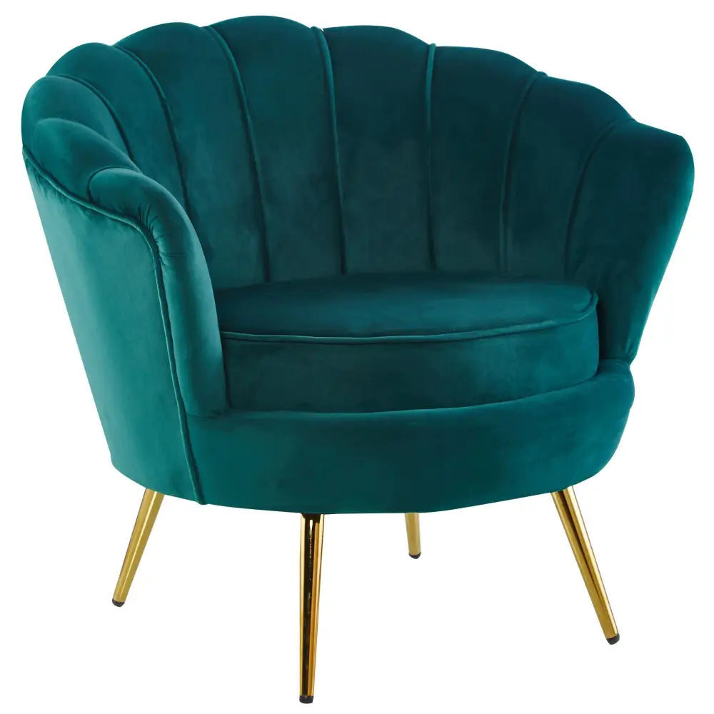 Bloomer Velvet Fabric Accent Sofa Love Chair - Green - Furniture > Sofas