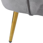 Bloomer Velvet Fabric Accent Sofa Love Chair - Grey - Furniture > Sofas