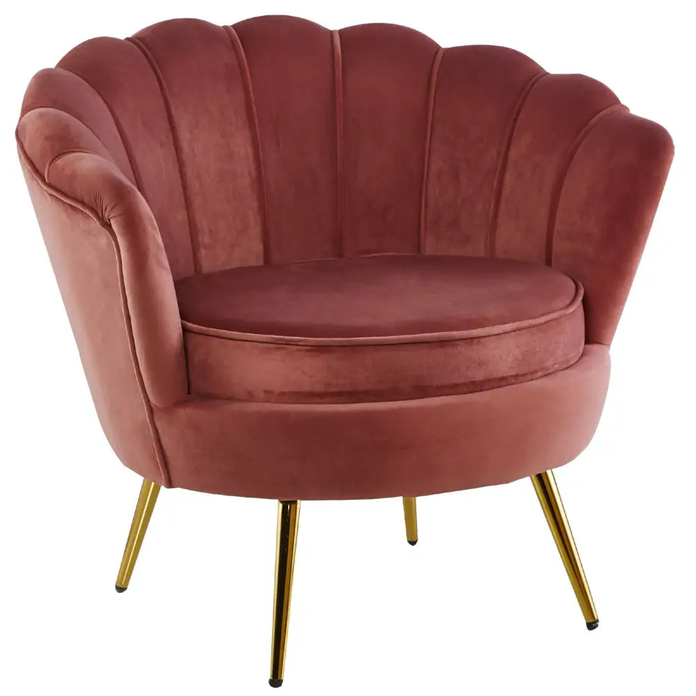 Bloomer Velvet Fabric Accent Sofa Love Chair - Rose Pink - Furniture > Bar Stools & Chairs > Arm Chairs & Recliners